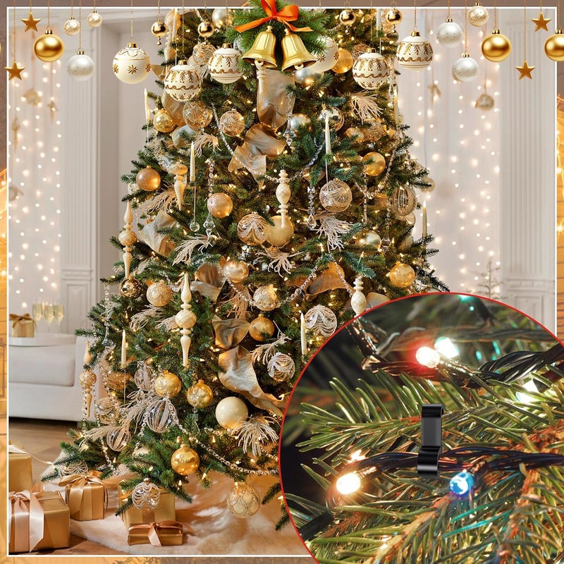 SelfTek 120 PCS Christmas Light Clips Outdoor, Gutter Clips for Hanging Outdoor Lights, Gutter Hooks Hanging String Lamp Holder Mount to Shingles for Roofline, House, Xmas Tree Decor (Black) - Image 5